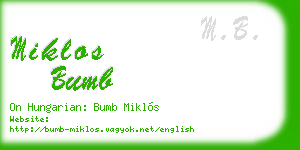 miklos bumb business card